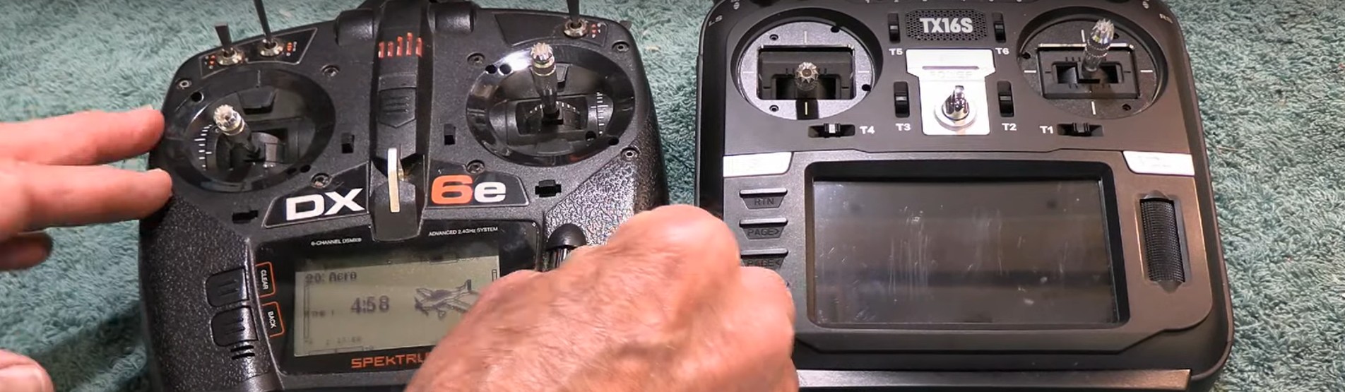 spektrum dx and radiomaster tx16s rc transmitters